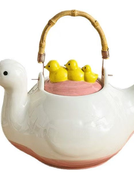 Duck Design Ceramic Teapot and Cup