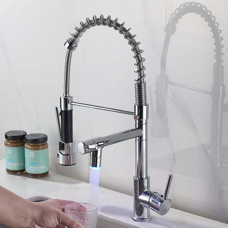 Pull Out Kitchen Faucet with Dual Handle