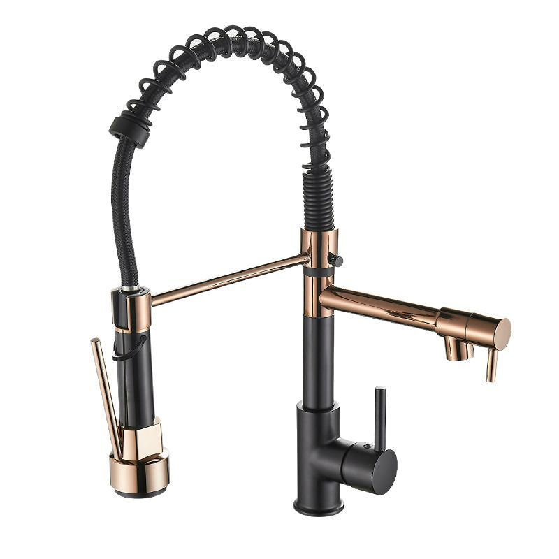 Pull Out Kitchen Faucet with Dual Handle