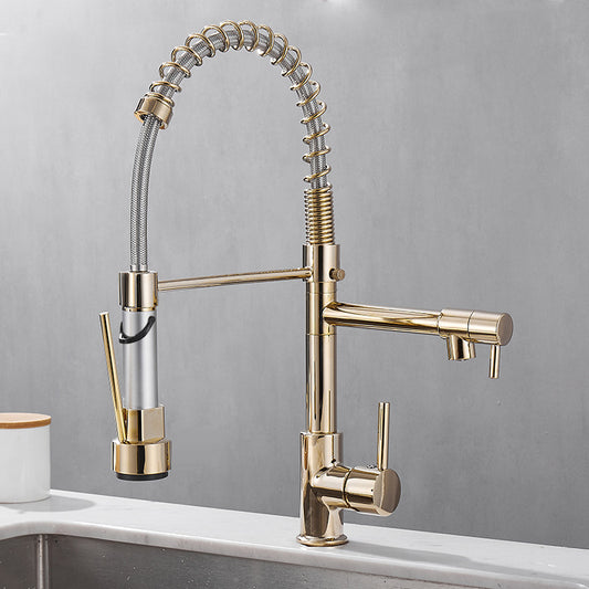 Pull Out Kitchen Faucet with Dual Handle