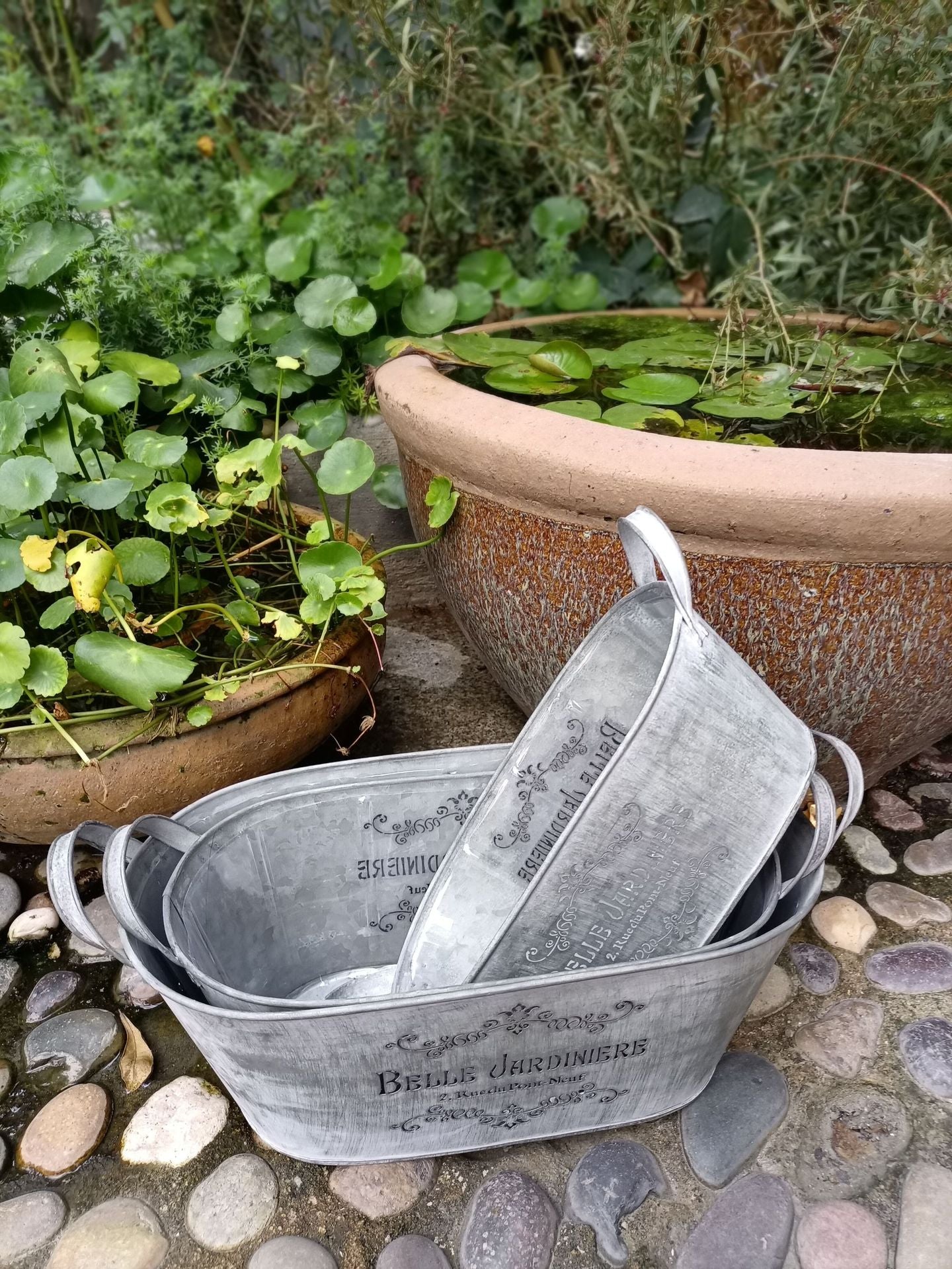 Oval English Letter Decorative Tin Bucket