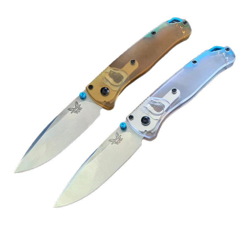 S30V Steel Folding Knife PEI Transparent Handle