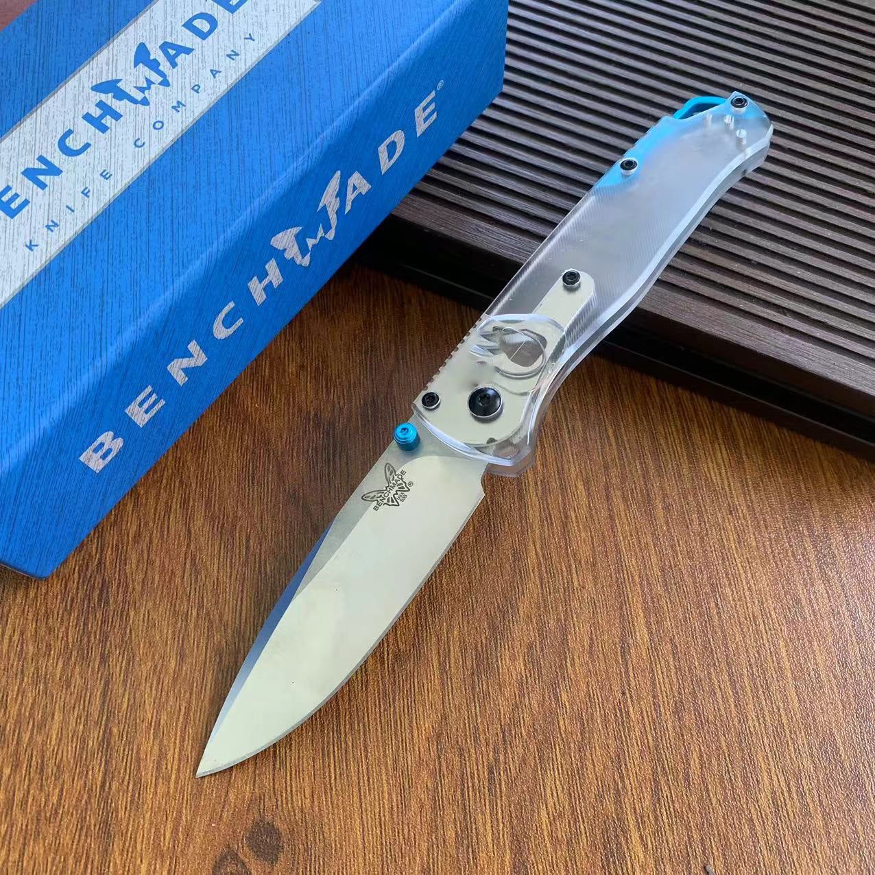 S30V Steel Folding Knife PEI Transparent Handle