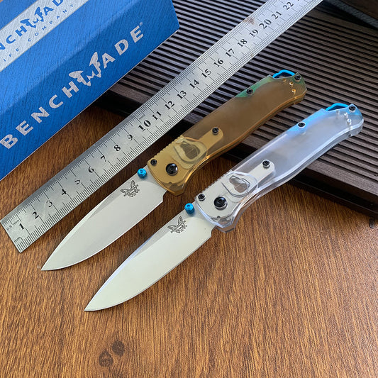 S30V Steel Folding Knife PEI Transparent Handle
