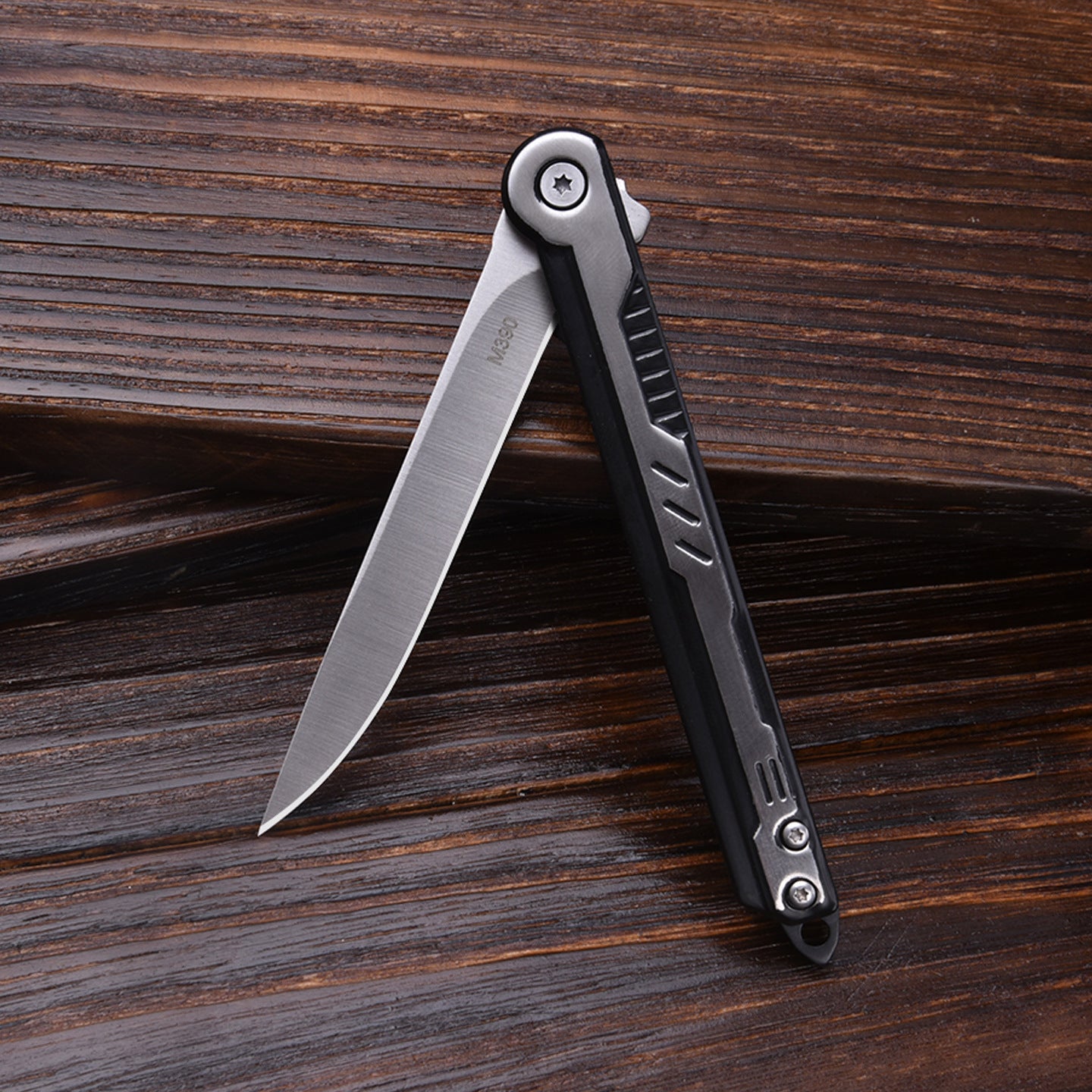 Outdoor Folding Camping Knife with Leather Sheath
